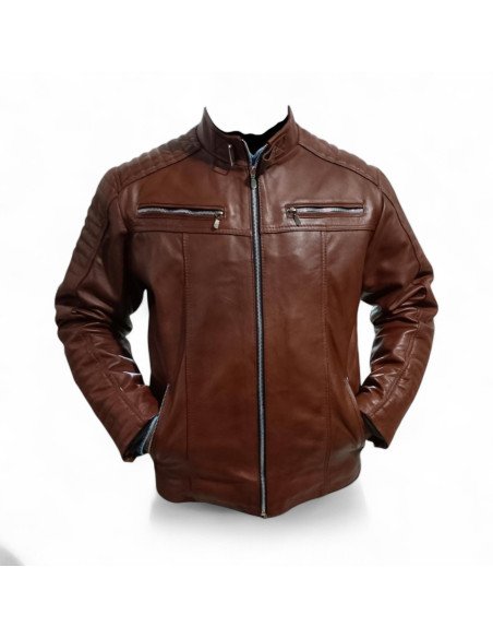 Chamarra modelo Rocco Piel de Borrego Color Miel