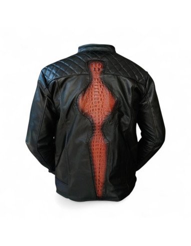 Chamarra modelo Davis Piel de Ternera y Caimán