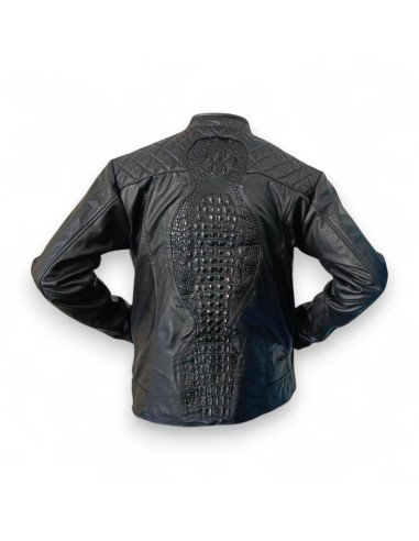 Chamarra modelo Davis Piel de Ternera y Caimán