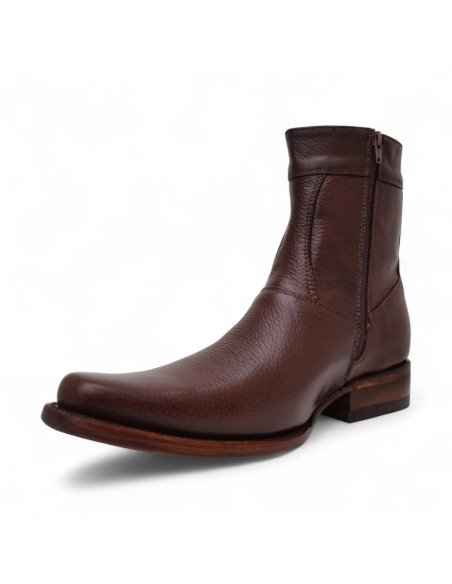 Botin de Caballero Estilo Mateo Horma Holanda Piel de Venado Color Café