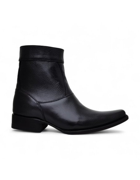 Botin de Caballero Estilo Mateo Horma Holanda Piel de Venado Color Negro