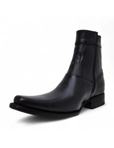 Botin de Caballero Estilo Mateo Horma Holanda Piel de Venado Color Negro