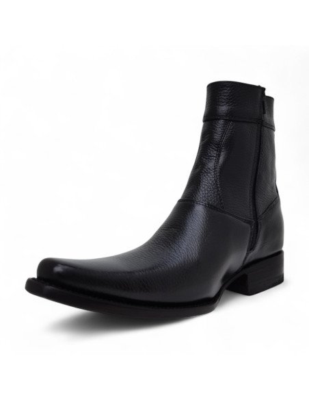 Botin de Caballero Estilo Mateo Horma Holanda Piel de Venado Color Negro