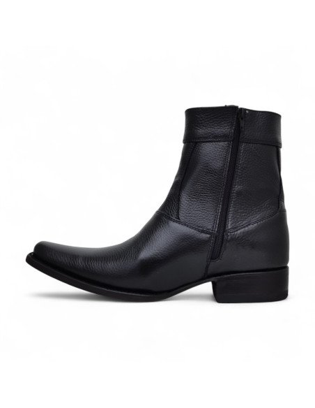 Botin de Caballero Estilo Mateo Horma Holanda Piel de Venado Color Negro