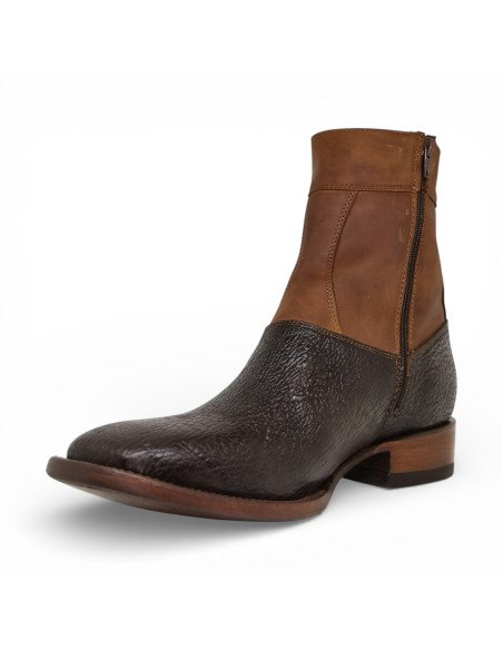 Botin de Caballero Estilo Mateo Horma Bulldog Tiburón Café