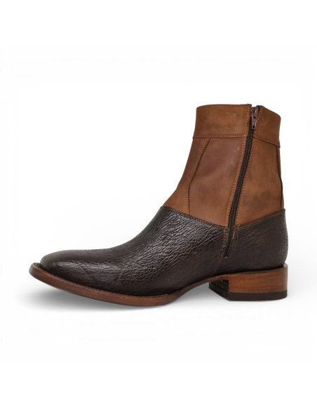 Botin de Caballero Estilo Mateo Horma Bulldog Tiburón Café