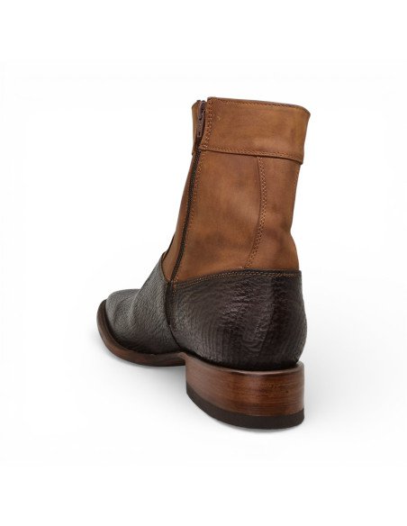 Botin de Caballero Estilo Mateo Horma Bulldog Tiburón Café