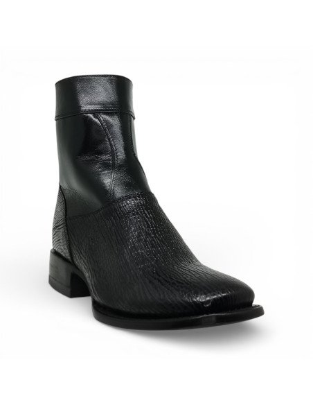 Botin de Caballero Estilo Mateo Horma Bulldog Tiburon Negro