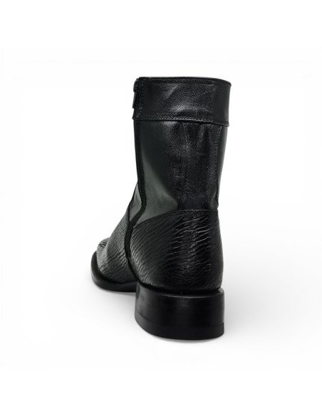 Botin de Caballero Estilo Mateo Horma Bulldog Tiburón Negro