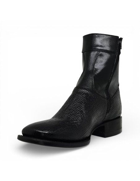 Botin de Caballero Estilo Mateo Horma Bulldog Tiburón Negro