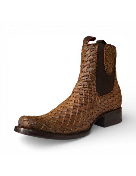 Botin de Caballero Estilo Emiliano Horma Dubai tejido Petatillo Miel