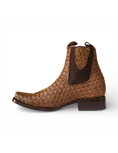 Botin de Caballero Estilo Emiliano Horma Dubai tejido Petatillo Miel