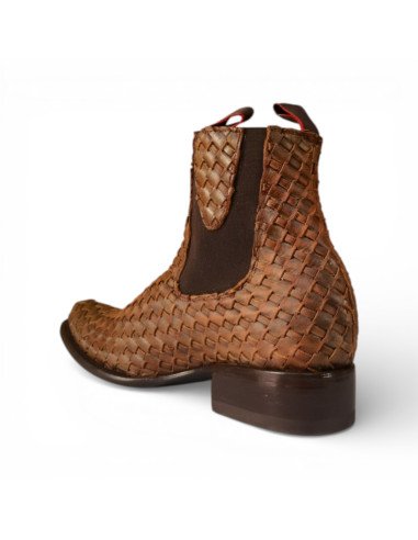 Botin de Caballero Estilo Emiliano Horma Dubai tejido Petatillo Miel