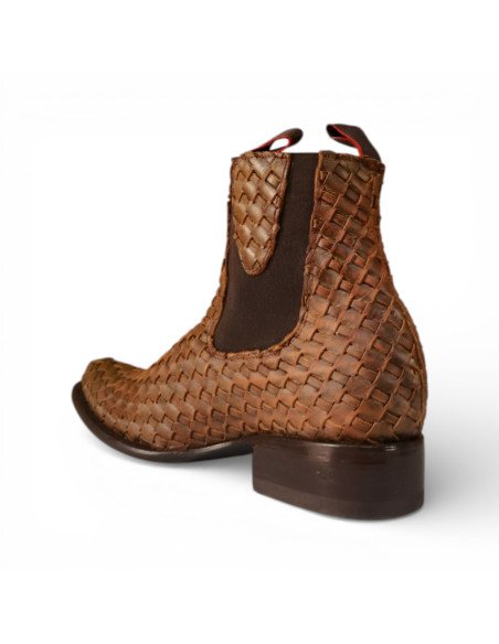 Botin de Caballero Estilo Emiliano Horma Dubai tejido Petatillo Miel