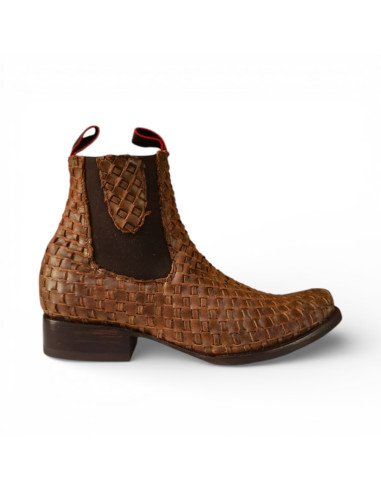 Botin de Caballero Estilo Emiliano Horma Dubai tejido Petatillo Miel