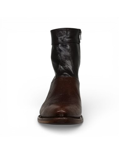 Botin de Caballero Estilo Mateo Horma Oval Lizard Café