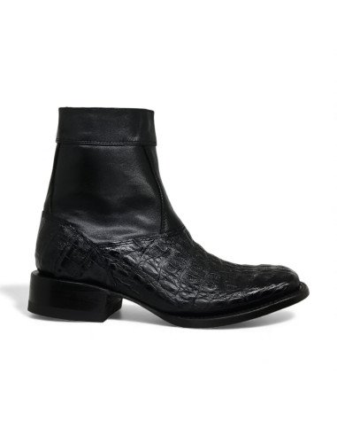 Botin de Caballero Estilo Mateo Horma Bulldog Caimán Back Negro