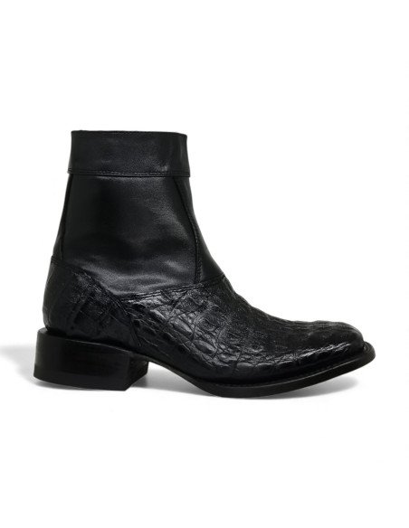 Botin de Caballero Estilo Mateo Horma Bulldog Caimán Back Negro
