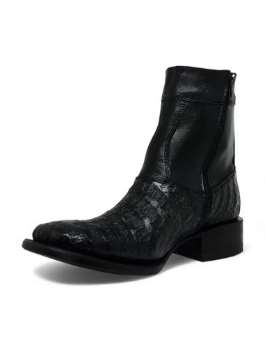 Botin de Caballero Estilo Mateo Horma Bulldog Caimán Back Negro