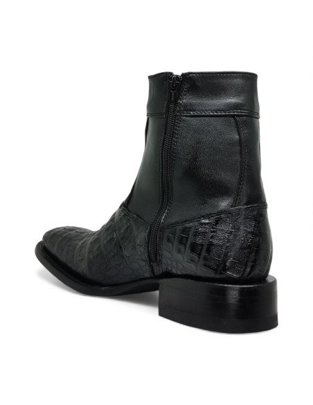 Botin de Caballero Estilo Mateo Horma Bulldog Caimán Back Negro