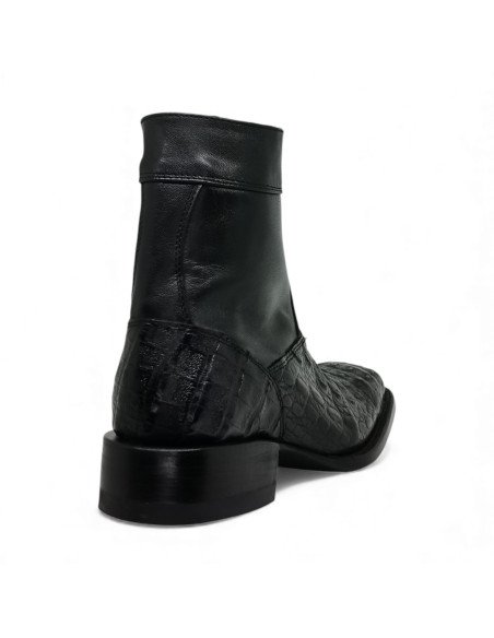 Botin de Caballero Estilo Mateo Horma Bulldog Caimán Back Negro