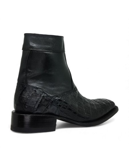 Botin de Caballero Estilo Mateo Horma Bulldog Caimán Back Negro