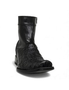 Botín de Caballero Estilo Mateo Horma Dubai Caimán Back Negro