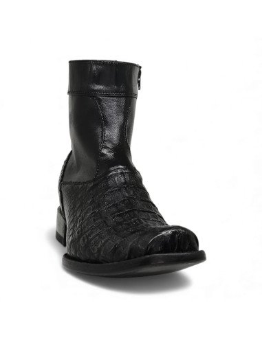 Botín de Caballero Estilo Mateo Horma Dubai Caimán Back Negro