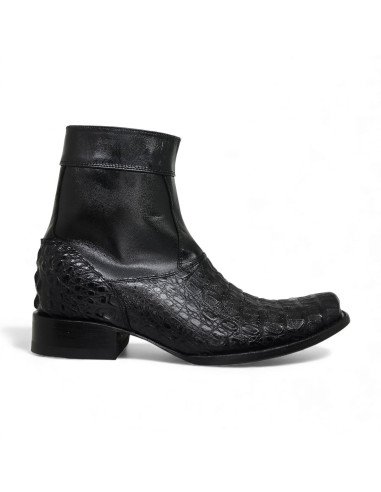 Botin de Caballero Estilo Mateo Horma Dubai Caimán Back Negro