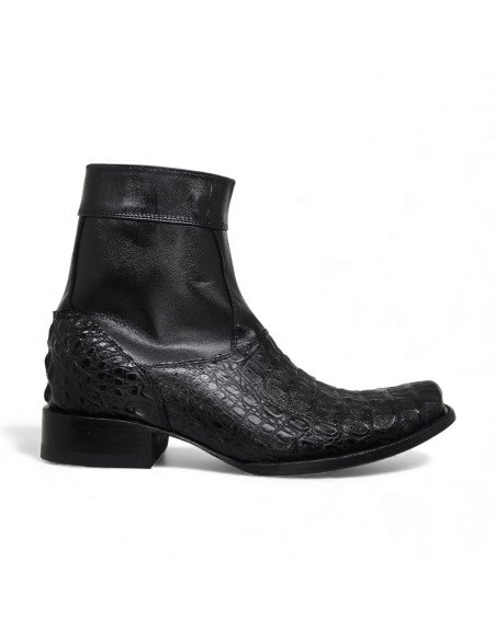 Botin de Caballero Estilo Mateo Horma Dubai Caimán Back Negro