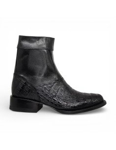 Botín Caballero Estilo Mateo Horma Oval Caimán Back Negro 2
