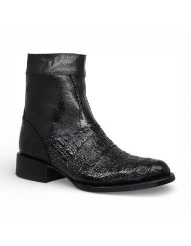 Botín Caballero Estilo Mateo Horma Oval Caimán Back Negro