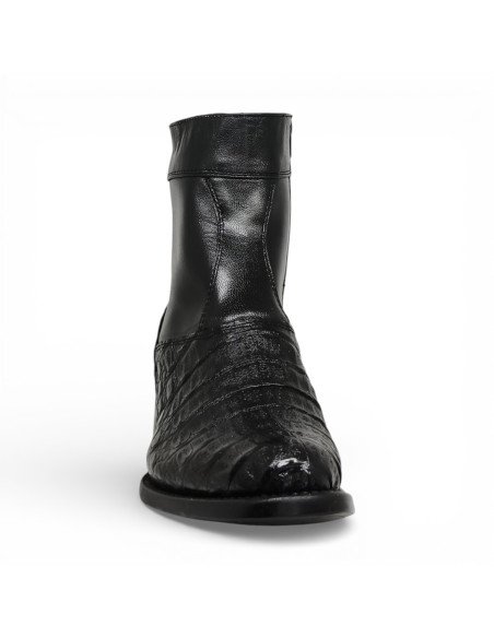 Botin de Caballero Estilo Mateo Horma Oval Caimán Back Negro