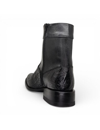 Botin de Caballero Estilo Mateo Horma Oval Caimán Back Negro