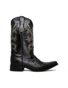 Botas Vaqueras de Caballero Horma Holanda Avestruz Negro 2