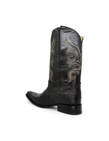 Botas Vaqueras de Caballero Horma Holanda Avestruz Negro