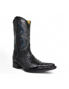 Bota Vaquera De Caballero Horma Lager Avestuz Negro
