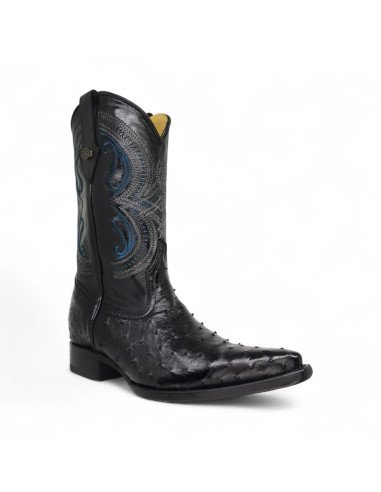 Bota Vaquera De Caballero Horma Lager Avestuz Negro
