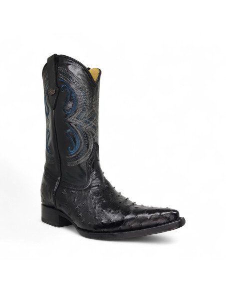 Bota Vaquera De Caballero Horma Lager Avestuz Negro