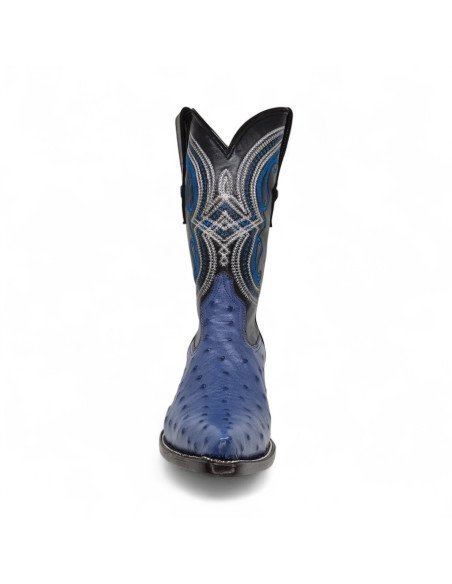 Bota Vaquera de Caballero Horma Lager Avestruz Azul