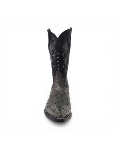 Bota Vaquera de Caballero Horma Lager Avestruz Gris Oxford