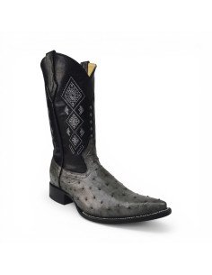 Bota vaquera lager avestruz gris oxford