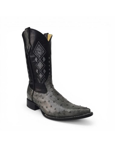 Bota vaquera lager avestruz gris oxford