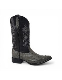 Bota vaquera lager avestruz gris oxford 2