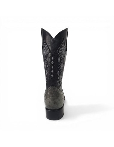 Bota Vaquera de Caballero Horma Lager Avestruz Gris Oxford