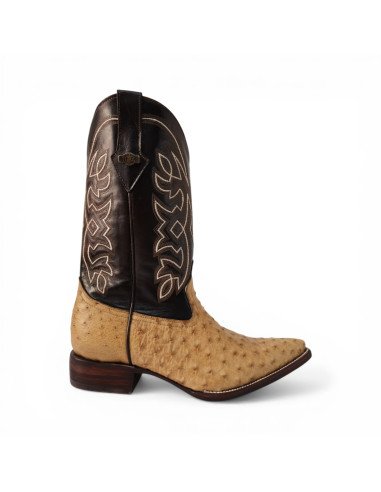 Bota Vaquera de Caballero Horma Lager Avestruz Umber