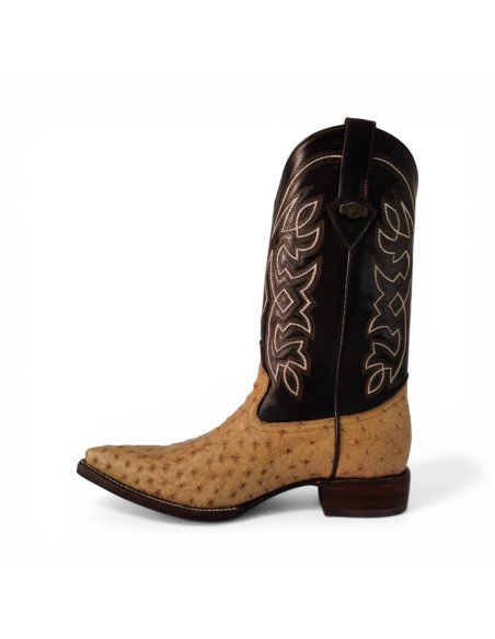 Bota Vaquera de Caballero Horma Lager Avestruz Umber