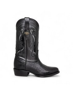 Botas vaqueras Horma Oval Panza de Ave Negro 2