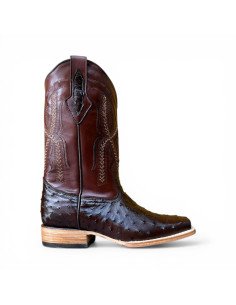 Bota Vaquera Horma Rodeo Avestruz Café 2