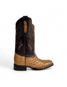 Bota Vaquera de Caballero Horma Rodeo Avestruz Umber 2
